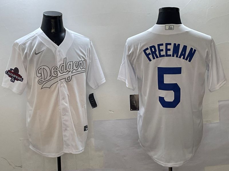 Men Los Angeles Dodgers #5 Freeman White Fashion Edition Game 2025 Nike MLB Jersey style 2